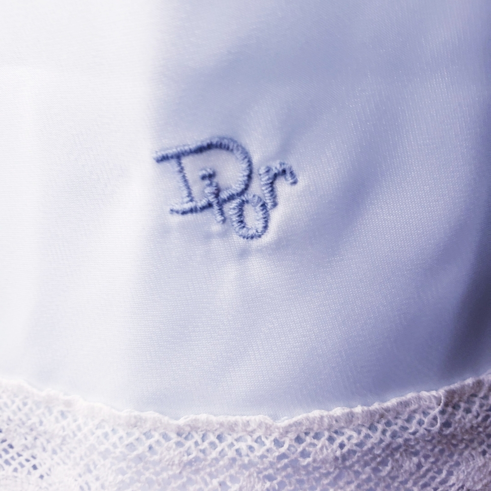 Dior White Chemise with Lace Trim